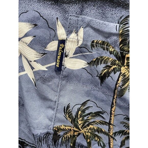 PALMWAVE Hawaiian Men's Shirt Medium Floral Short Sleeve Button Up 100% Cotton - Picture 4 of 7